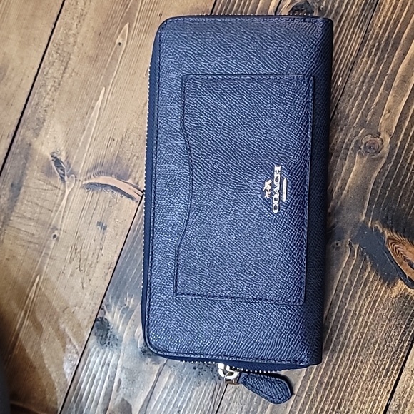 Coach Dark Navy Pebble Leather Tote and Wallet Set - Picture 2 of 6